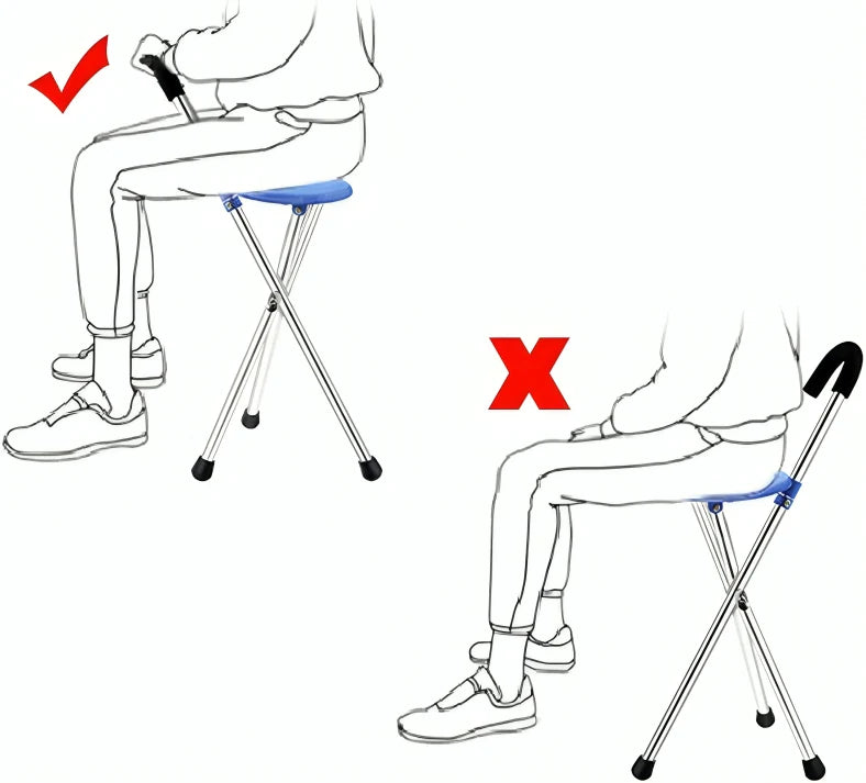 CrutchSeat™ | 2-in-1 Gehstock und faltbarer Sitz