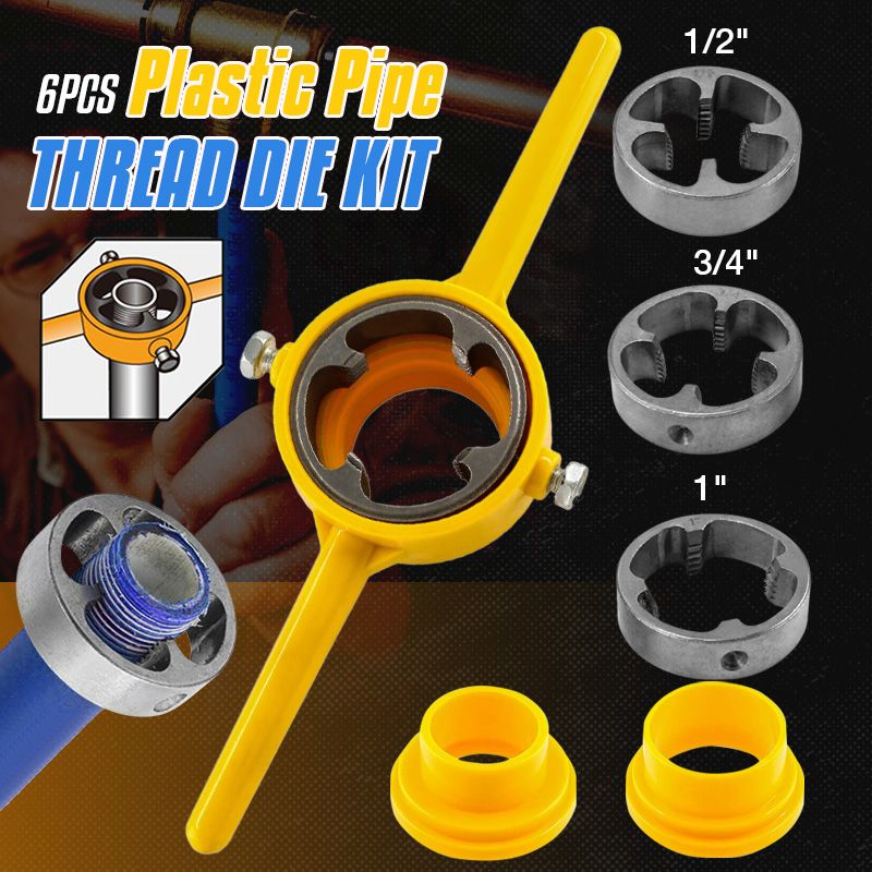 ThreadPro™ | 6-teiliger Gewindeschneidsatz für Kunststoffrohre
