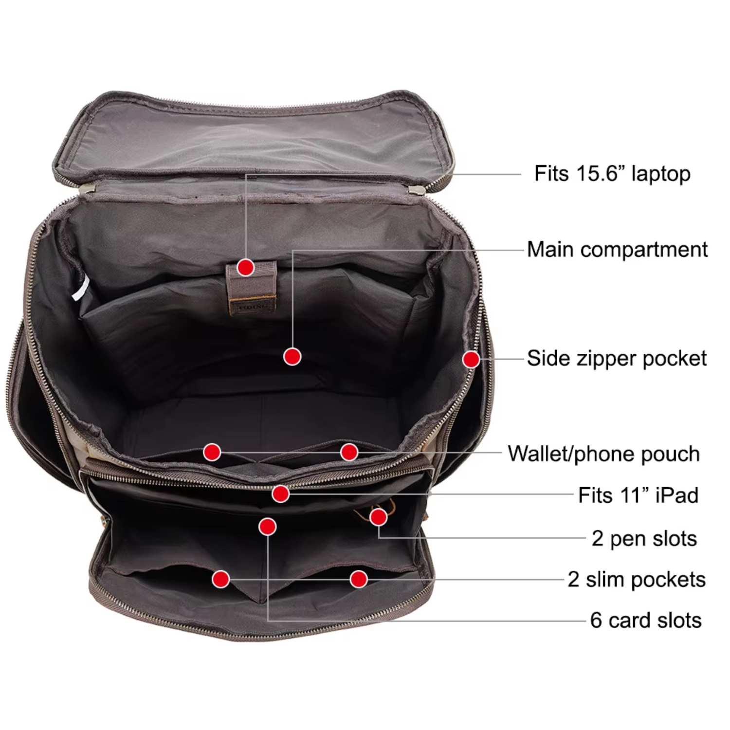 Dalvik™ – Eleganter Laptop-Rucksack aus Leder