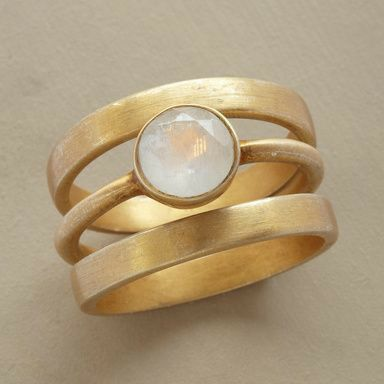 Vintage Gold™ – Eleganter Intarsien-Ring mit Mondstein
