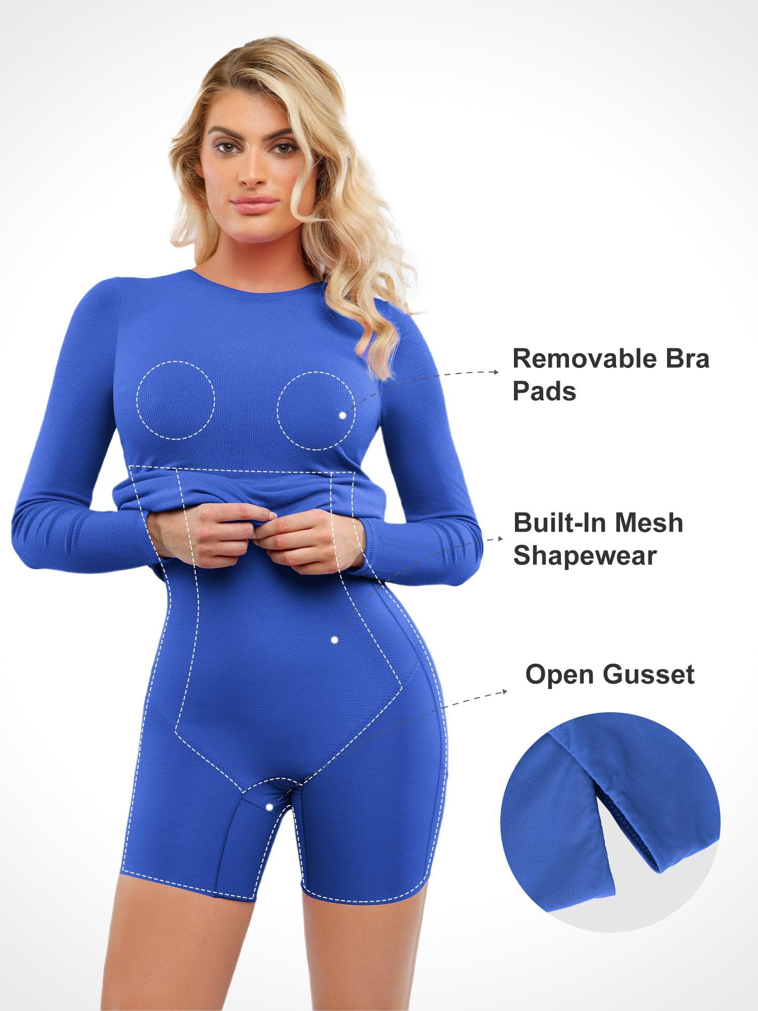 Shapewear Modal Langarm Rundhalsausschnitt Schlankes Midikleid