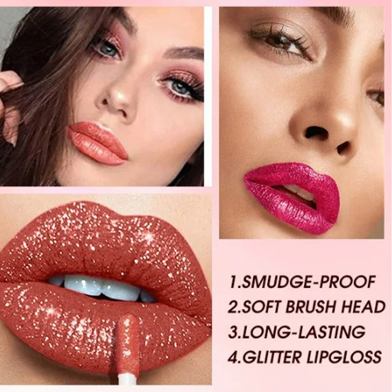 GlamLips™ | Metallischer flüssiger Diamant-Glitter-Lippenstift