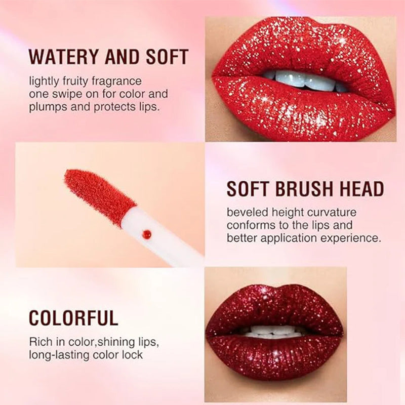 GlamLips™ | Metallischer flüssiger Diamant-Glitter-Lippenstift